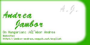 andrea jambor business card